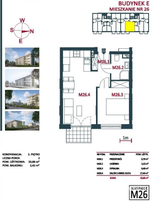 Branice nowe mieszkanie 2 pokojowe 33,86 m2